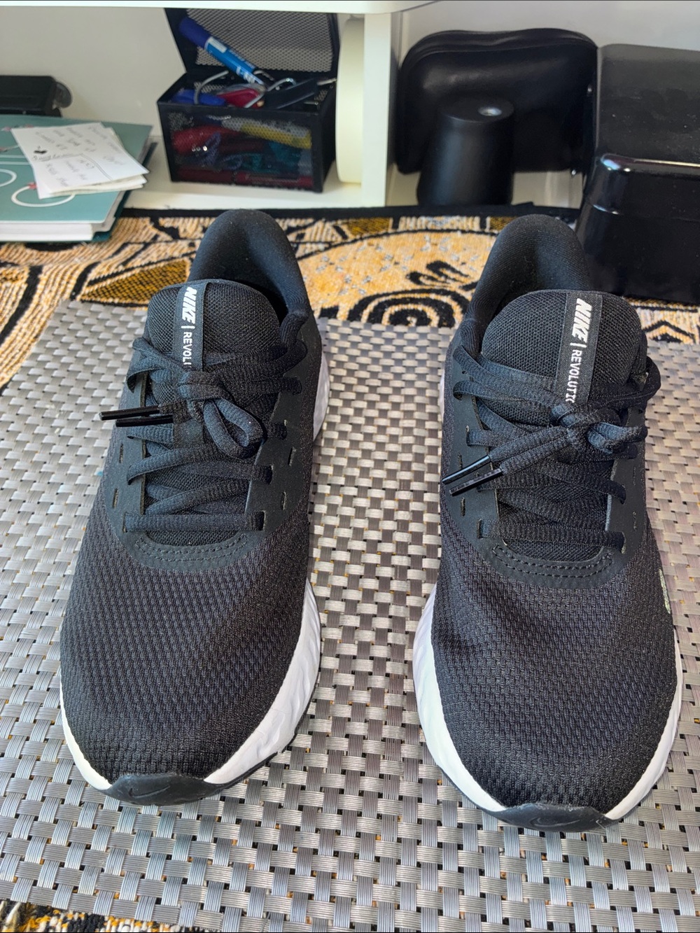 Nike Black and White Mesh Running Sneakers